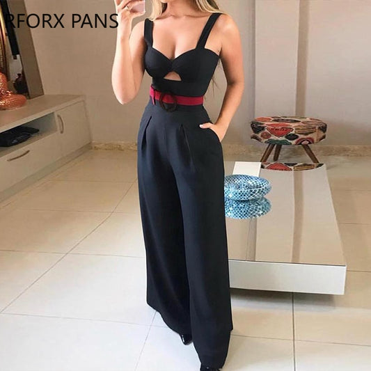 Cut Out Twist Front Wide Leg Jumpsuit