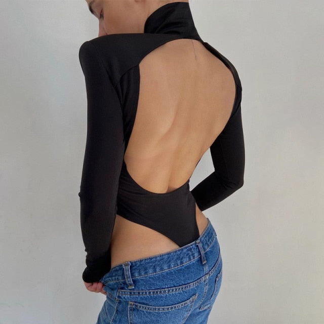 Long Sleeve Backless Bodysuit