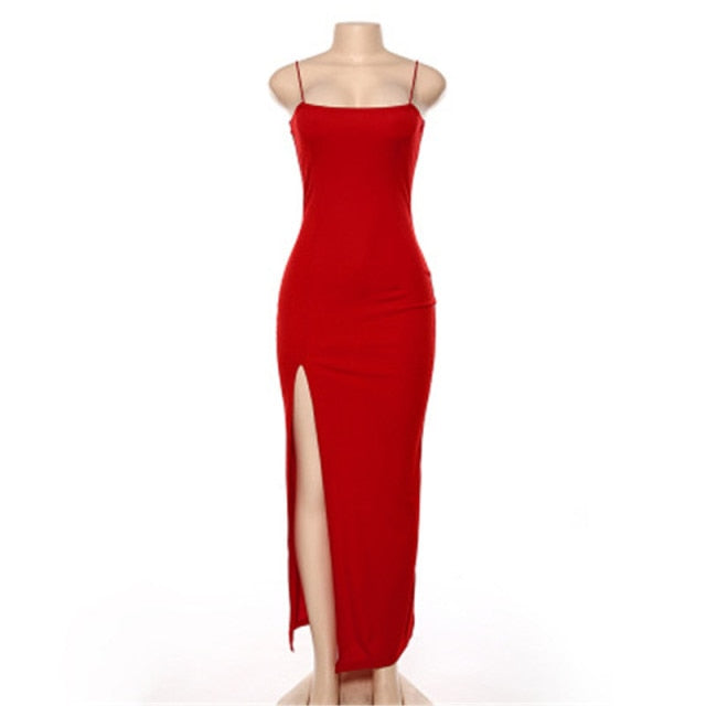 Thigh Split Maxi Bodycon Dress