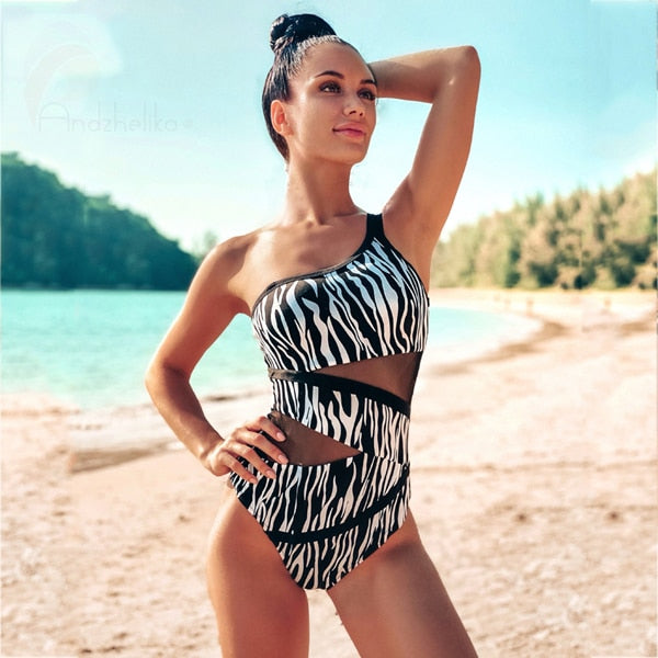 One Shoulder One Piece Swimsuit